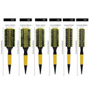 Escova De Cabelo Térmica Amarela Cerdas De Javali Mista Madeira