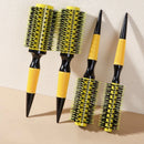 Escova De Cabelo Térmica Amarela Cerdas De Javali Mista Madeira