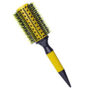 Escova De Cabelo Térmica Amarela Cerdas De Javali Mista Madeira