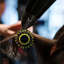 Escova De Cabelo Térmica Amarela Cerdas De Javali Mista Madeira