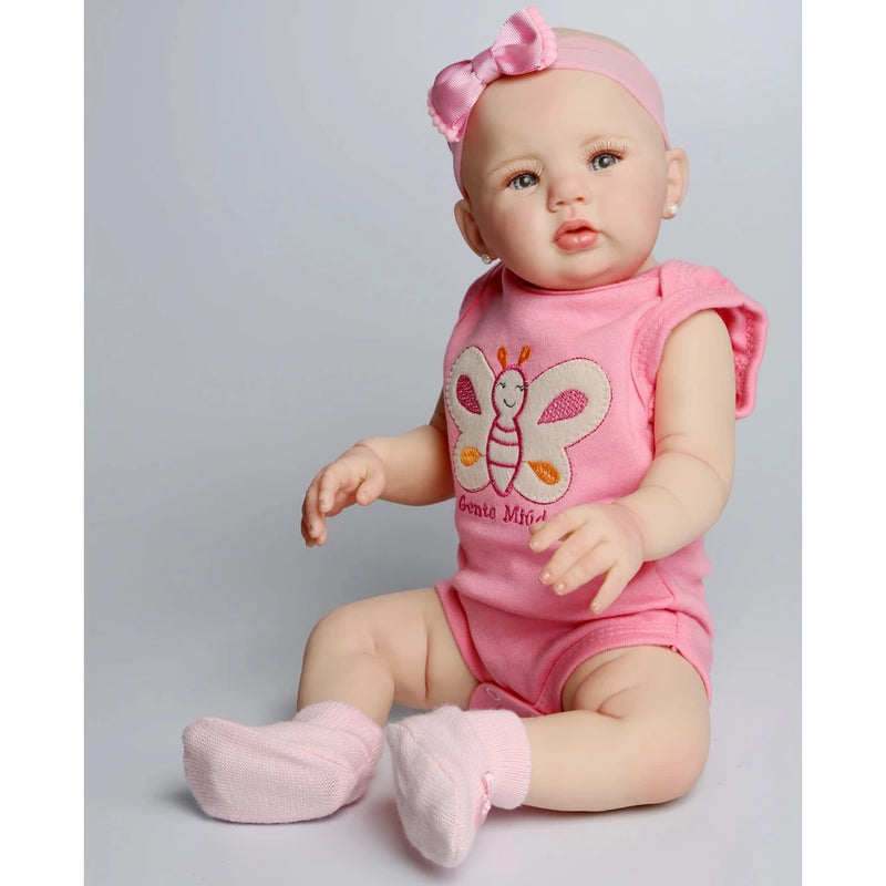 Boneca Bebê Reborn Abigail 48cm Corpo de Silicone