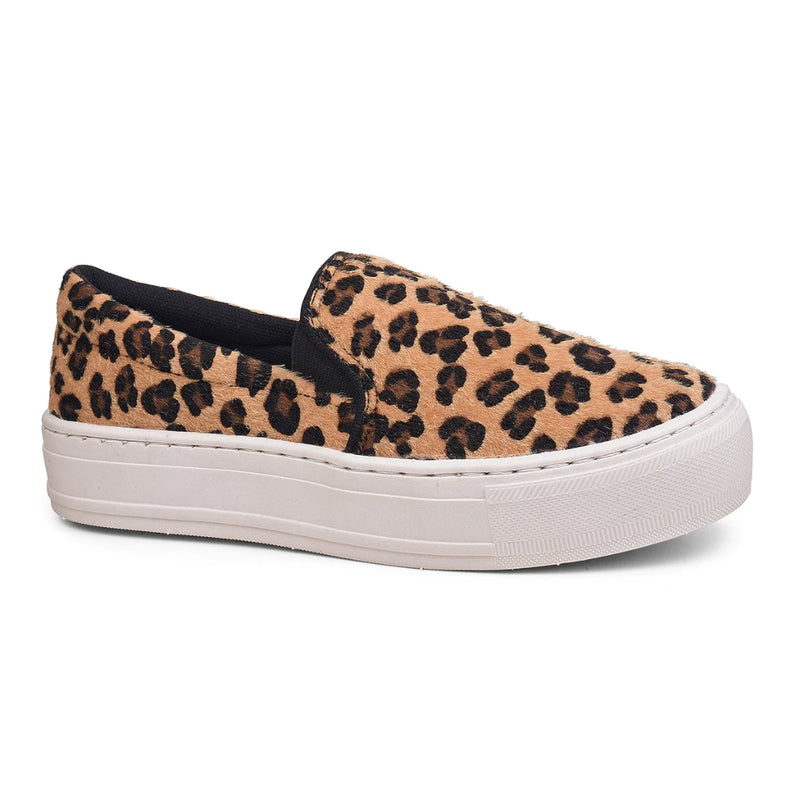 Tênis Feminino Onça Casual Calce Fácil Slip On Iate Plataforma