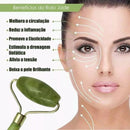 Kit Rolo Massageador Facial + Gua Sha de Pedra Jade