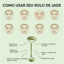 Kit Rolo Massageador Facial + Gua Sha de Pedra Jade