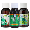 Kit Terapia Capilar Óleo de Coco + Rícino + Alecrim Natuhair 60ml