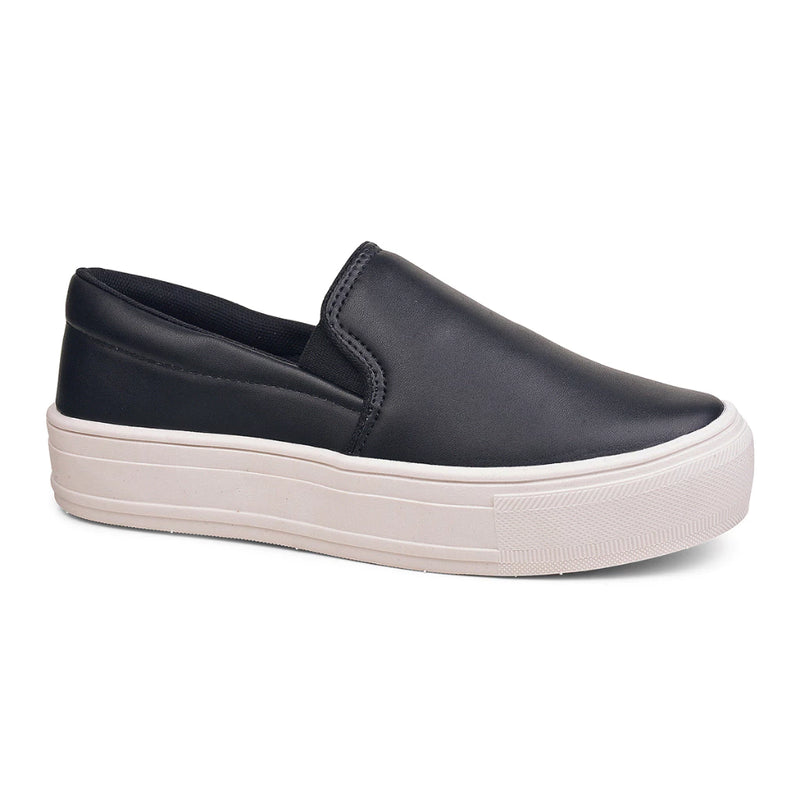Tênis Feminino Onça Casual Calce Fácil Slip On Iate Plataforma
