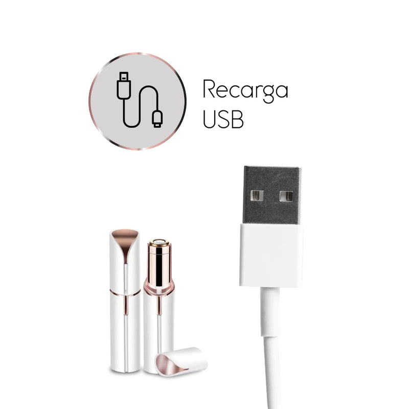 Depilador Elétrico Batom Indolor Portátil Facial Touch Removedor de Pêlos Indesejados Recarregável