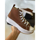 Tenis botinha cano alto feminino plataforma leve estiloso confortavel