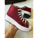 Tenis botinha cano alto feminino plataforma leve estiloso confortavel